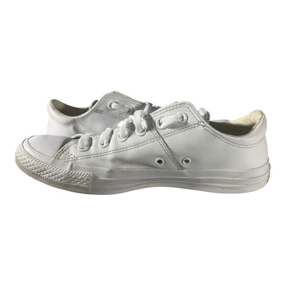 Converse All Star Women’s Triple White Leather Low Top Size 9 Sneakers - Picture 7 of 9